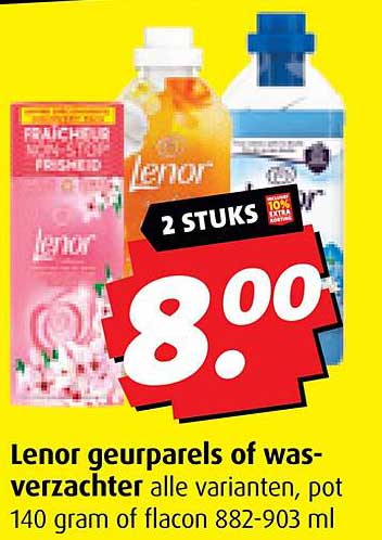 Lenor geureparels of wasverzachter alle varianten, pot 140 gram of flacon 882-903 ml