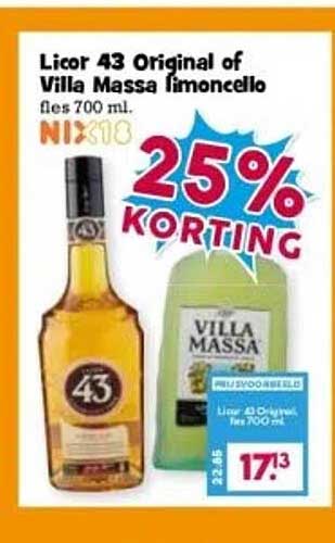Licor 43 Original of Villa Massa limoncello fles 700 ml.