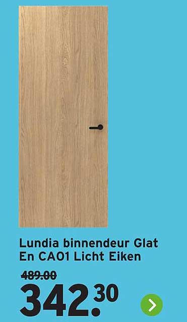 Lundia binnendeur Glat En CA01 Licht Eiken