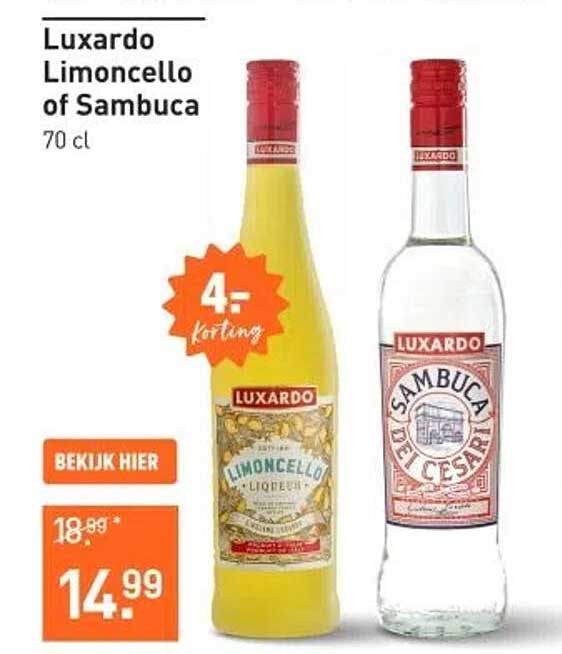 Luxardo Limoncello of Sambuca 70 cl