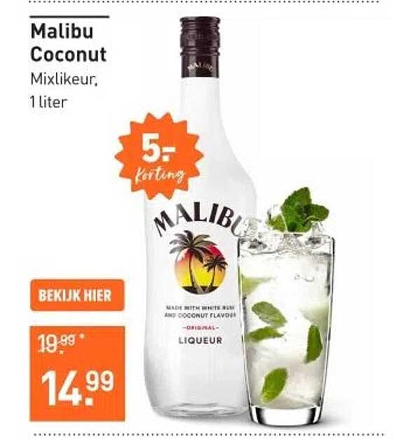 Malibu Coconut Mixlikeur, 1 liter