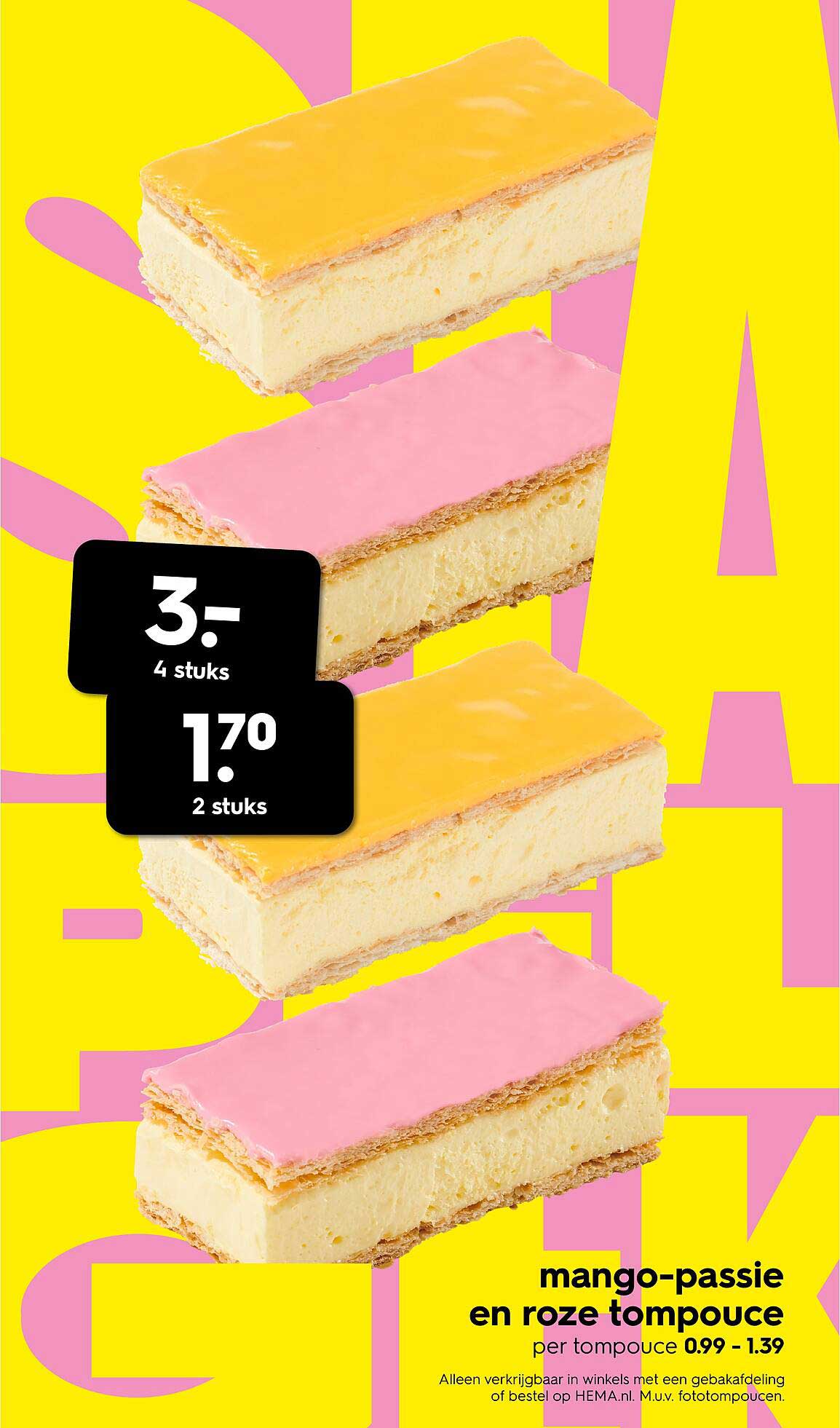 mango-passie en roze tompouce
