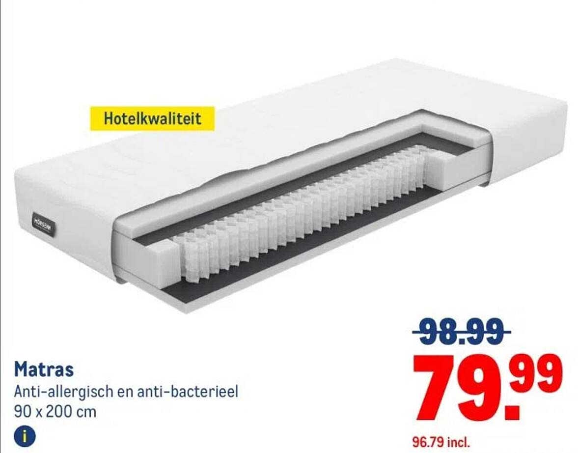 Matras Anti-allergisch en anti-bacterieel 90 x 200 cm