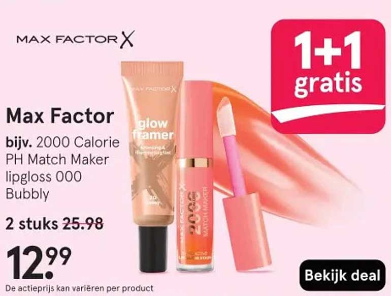 Max Factor 1+1 gratis op geselecteerde producten