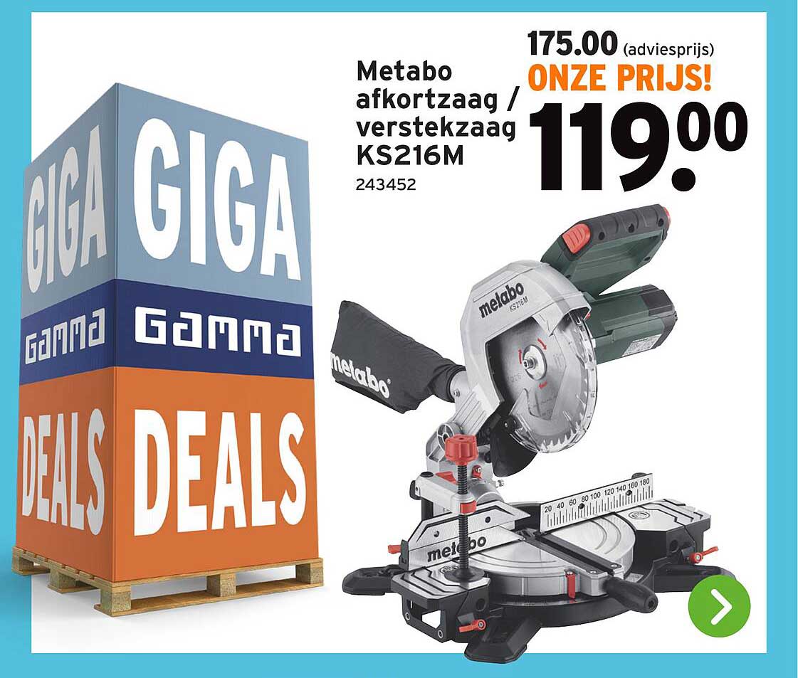 Metabo afkortzaag / verstekzaag KS216M