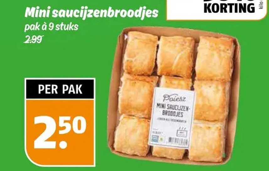Mini saucijzenbroodjes pak à 9 stuks