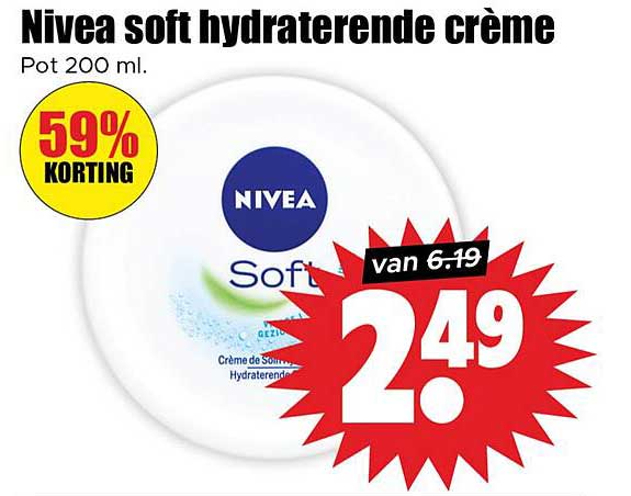 Nivea soft hydraterende crème Pot 200 ml.