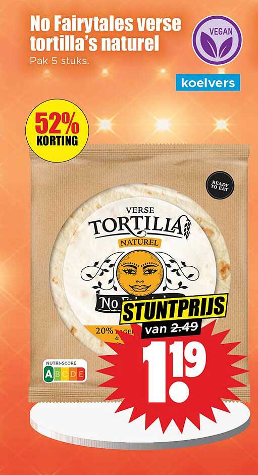 No Fairytales verse tortilla’s natuur Pak 5 stuks
