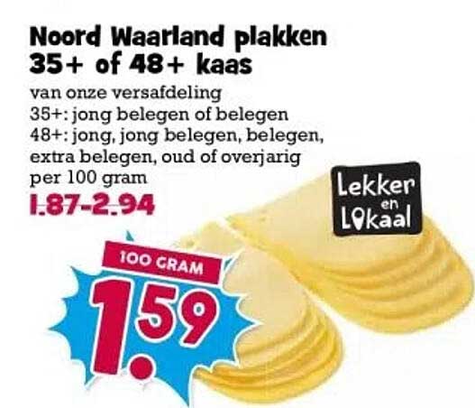 Noord Waarland plakken 35+ of 48+ kaas