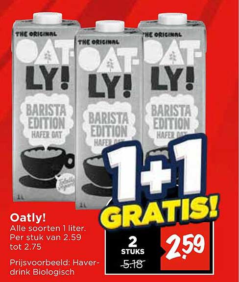 Oatly! Alle soorten 1 liter. Per stuk van 2.59 tot 2.75