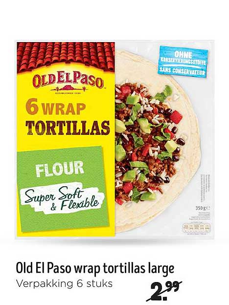 Old El Paso wrap tortillas large