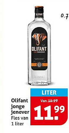 Olifant jonge jenever Fles van 1 liter