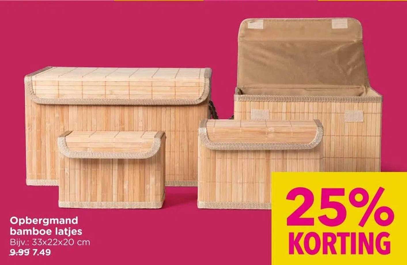 Opbergmand bamboe latjes