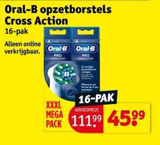 Oral-B opzetborstels Cross Action 16-pak