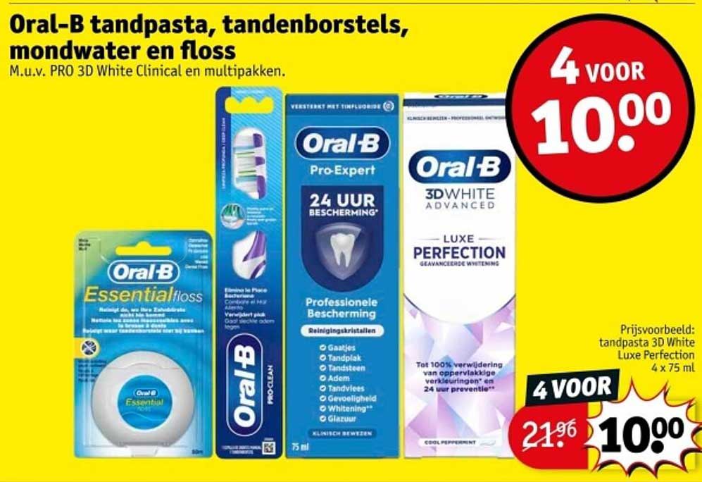 Oral-B tandpasta, tandenborstels, mondwater en floss