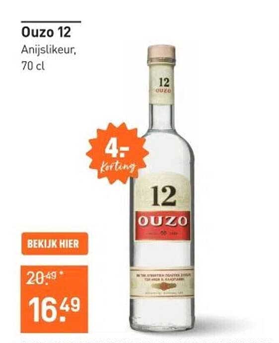 Ouzo 12 Anijslikeur, 70 cl