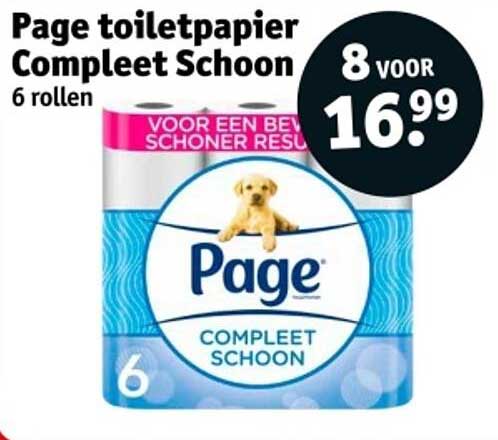 Page toiletpapier Compleet Schoon 8 voor 16,99