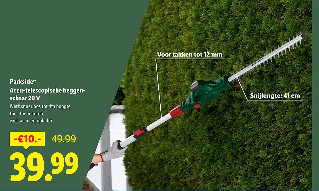 Parkside® Accu-telescopische heggenschaar 20 V