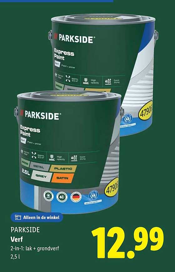 PARKSIDE Verf 2-in-1: lak + grondverf 2,5 l