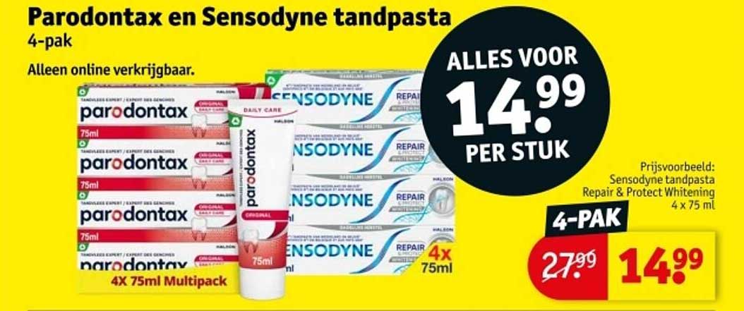 Parodontax en Sensodyne tandpasta 4-pak