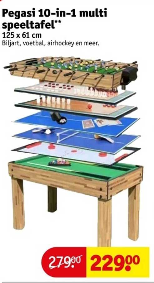 Pegasi 10-in-1 multi speeltafel