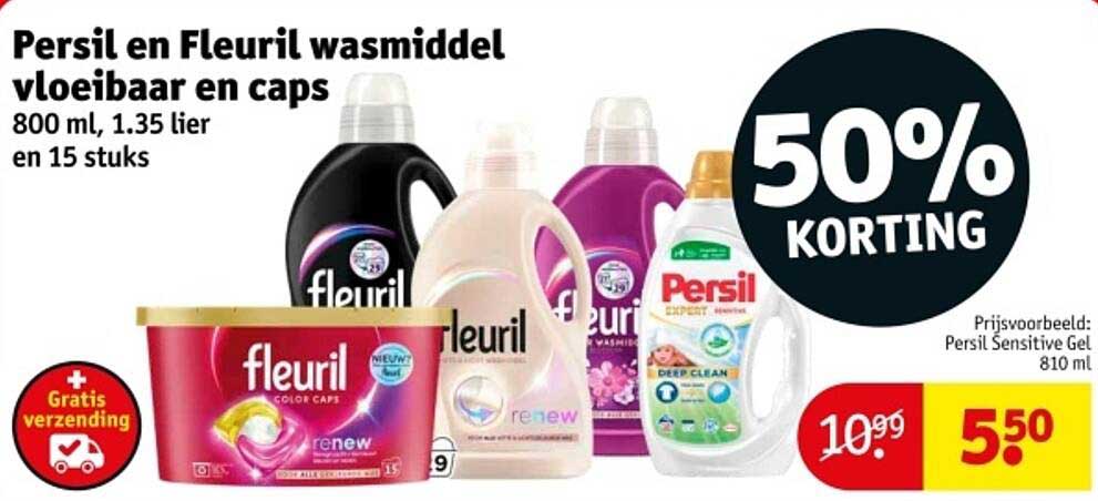 Persil en Fleuril wasmiddel vloeibaar en caps