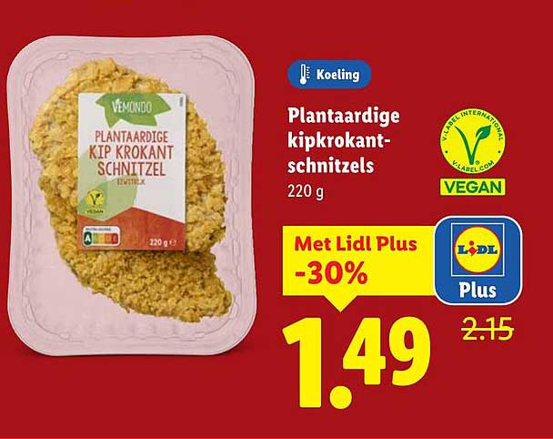Plantaardige kipkrokant-schnitzels