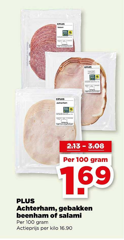 PLUS Achterham, gebakken beenham of salami