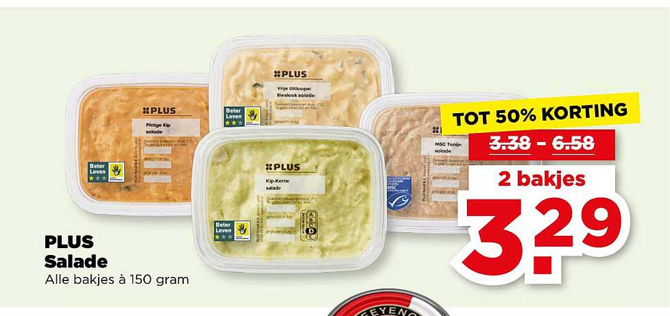 PLUS Salade Alle bakjes à 150 gram