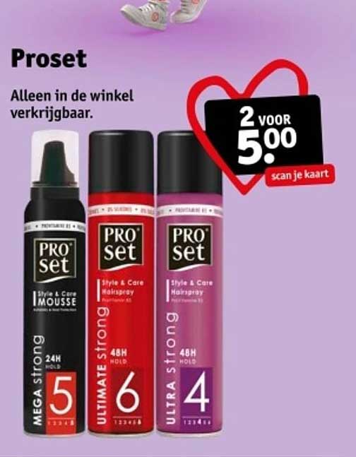 Proset Haarproducten 2 voor 5,00
