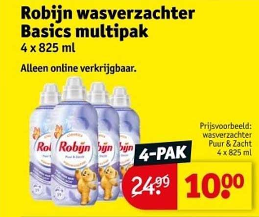 Robijn wasverzachter Basics multipak 4 x 825 ml