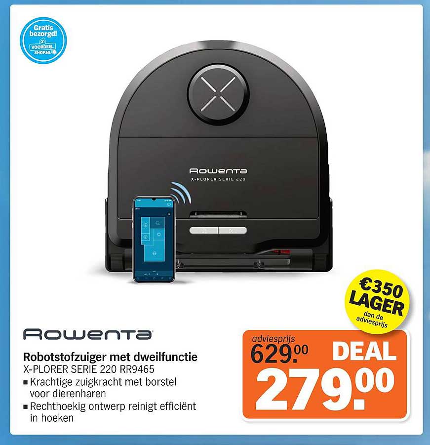 Robotstofzuiger met dweilfunctie X-PLORER SERIE 220 RR9465
