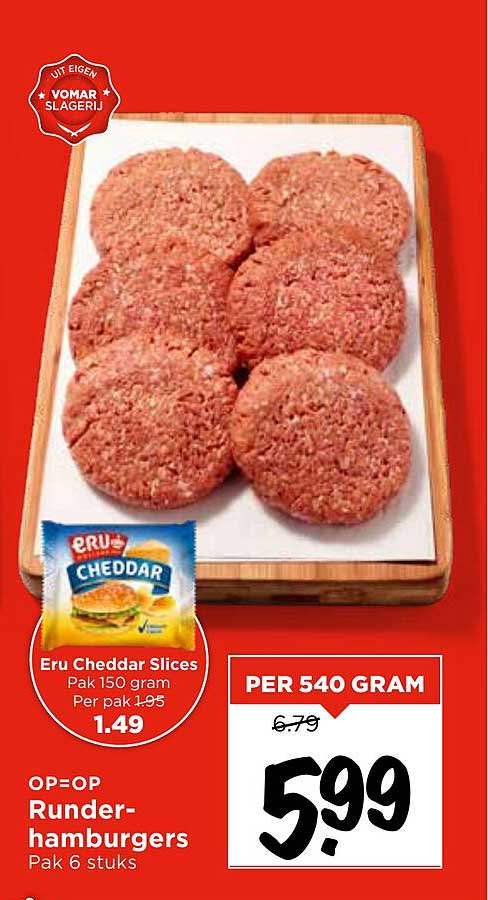 Runder-hamburgers Pak 6 stuks