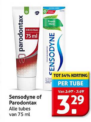 Sensodyne of Parodontax Alle tubes van 75 ml