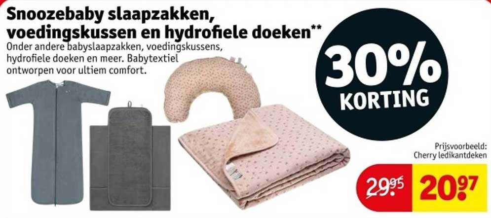 Snoezebaby slaapzakken, voedingskussen en hydrofiele doeken