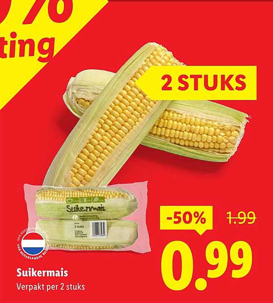 Suikermaïs verpakt per 2 stuks