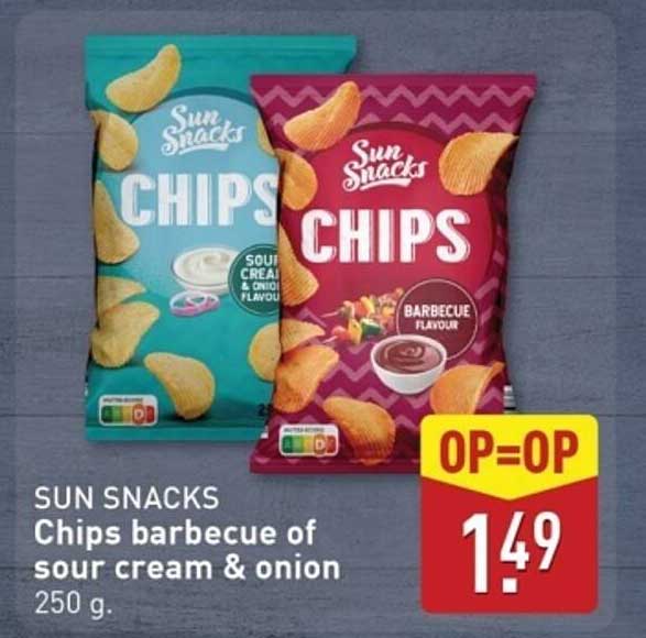 Sun Snacks Chips barbecue of sour cream & onion 250 g.