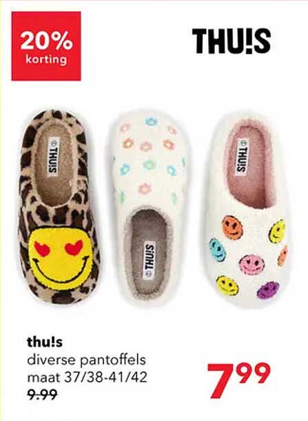 thu!s diverse pantoffels maat 37/38-41/42