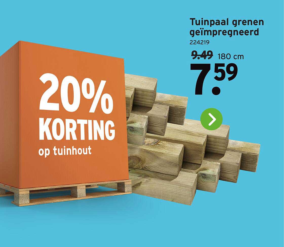 Tuinpaal grenen geïmpregneerd