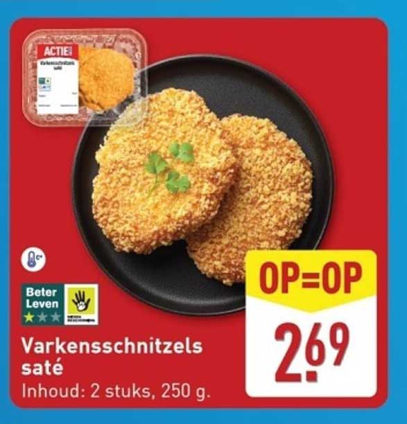 Varkensschnitzels saté