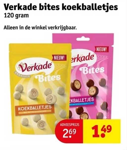 Verkade bites koekk Balletjes 120 gram