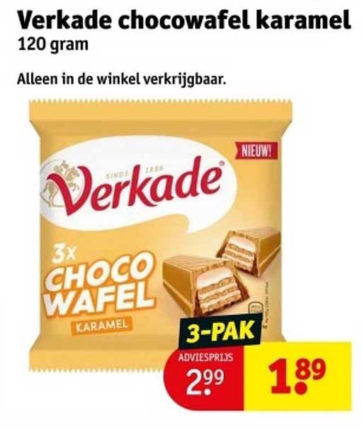 Verkade chocowafel karamel 120 gram