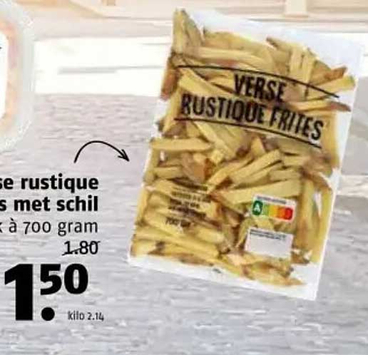 Verse rustique frietjes met schil
