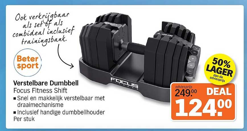 Verstelbare Dumbbell Focus Fitness Shift