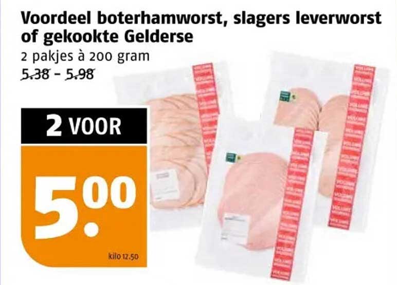 Voordeel boterhamworst, slagers leverworst of gekookte Gelderse