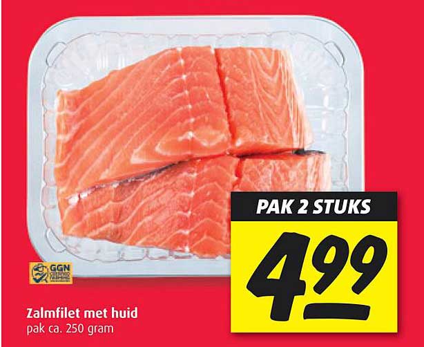 Zalmfilet met huid pak ca. 250 gram