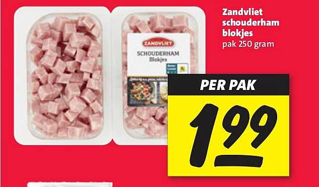 Zandvliet schouderham blokjes pak 250 gram