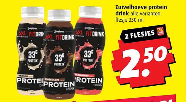 Zuivelhoeve protein drink alle varianten flesje 330 ml