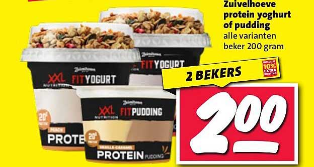 Zuivelhoeve protein yoghurt of pudding alle varianten beker 200 gram