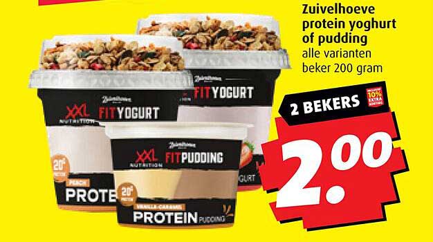 Zuivelhoeve protein yoghurt of pudding